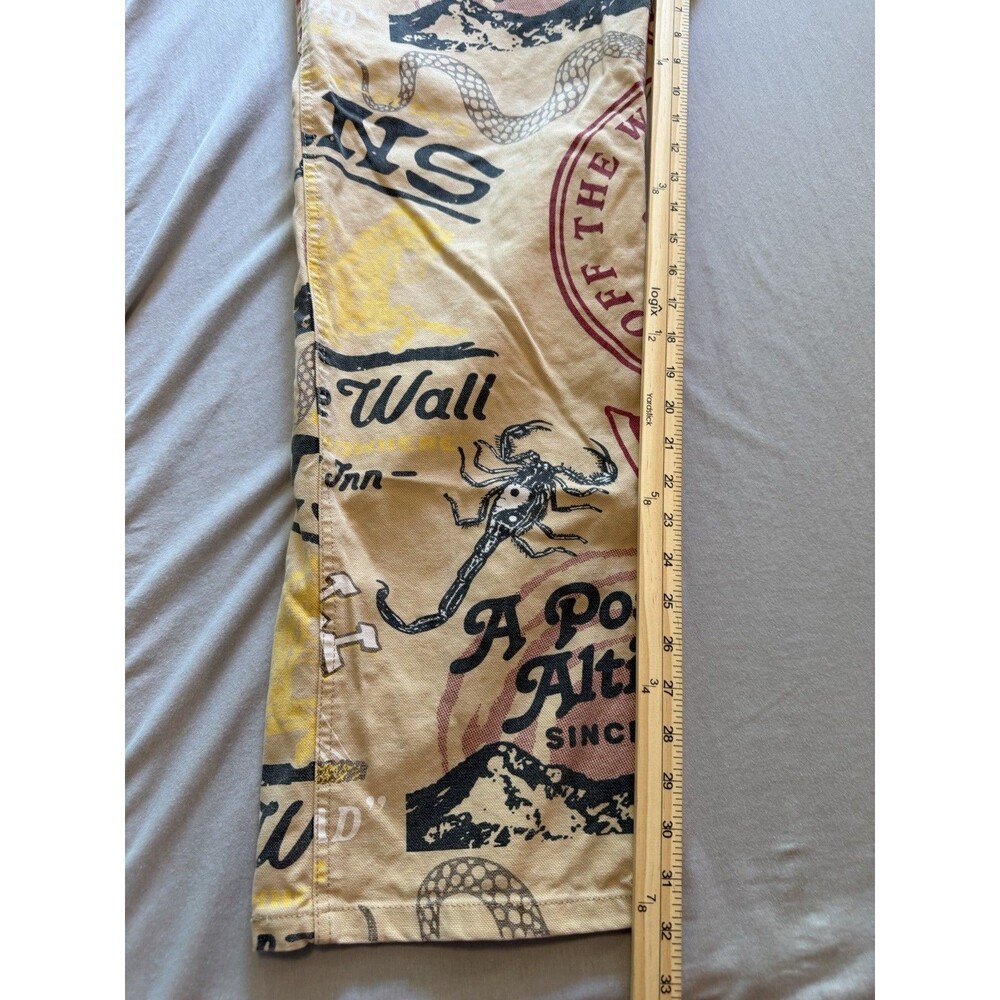 Vans Pants Mens 34 Drill Chore Carpenter All Over Print Loose Fit Off The Wall - Picture 2 of 12